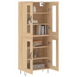 Berkfield Home Highboard Sonoma Oak 69.5x34x180 cm Engineered Wood in Light Tan