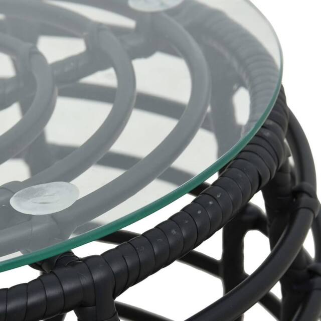 Berkfield Home Sturdy 3 Piece Bistro Set Poly Rattan Black - image 1