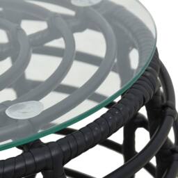 Berkfield Home Sturdy 3 Piece Bistro Set Poly Rattan Black - thumbnail 1