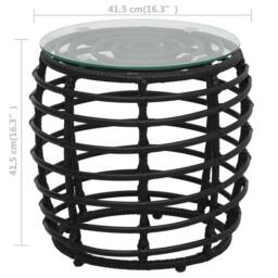 Berkfield Home Sturdy 3 Piece Bistro Set Poly Rattan Black - thumbnail 7