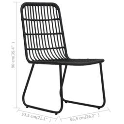 Berkfield Home Sturdy 3 Piece Bistro Set Poly Rattan Black - thumbnail 8