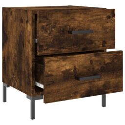Berkfield Home Bedside Cabinet Smoked Oak 40x35x47.5 cm Engineered Wood in Brown - thumbnail 5