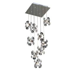 Netlighting Nico Pendant 9 Light G4 Polished ChromeCrystal NOT LEDCFL Compatible in Grey - thumbnail 1