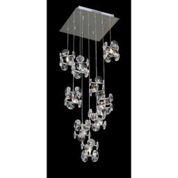 Netlighting Nico Pendant 9 Light G4 Polished ChromeCrystal NOT LEDCFL Compatible in Grey - thumbnail 2