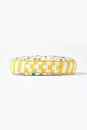 Homescapes Multi Polka Dots & Yellow Stripes Round Floor Cushion - thumbnail 5