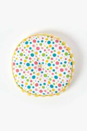 Homescapes Multi Polka Dots & Yellow Stripes Round Floor Cushion - thumbnail 3