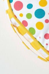Homescapes Multi Polka Dots & Yellow Stripes Round Floor Cushion - thumbnail 4