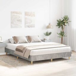 Berkfield Home Bed Frame No Mattress Concrete Grey 140x200 cm Engineered Wood - thumbnail 3