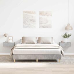 Berkfield Home Bed Frame No Mattress Concrete Grey 140x200 cm Engineered Wood - thumbnail 1