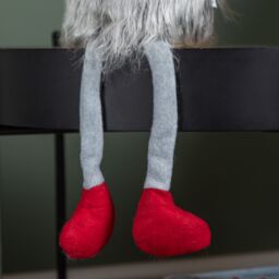 Samuel Alexander 54cm Grey Haired Christmas Gonk with Dangly Legs in Dotted Hat in Red - thumbnail 6