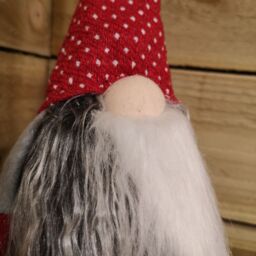 Samuel Alexander 54cm Grey Haired Christmas Gonk with Dangly Legs in Dotted Hat in Red - thumbnail 5