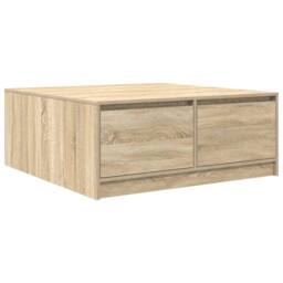 Berkfield Home Coffee Table with Drawers Sonoma Oak 100x100x40 cm in Light Tan - Size: 100 x 100 x 40 cm - thumbnail 1
