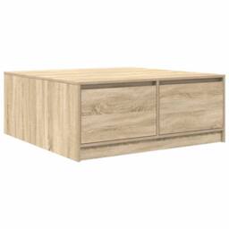 Berkfield Home Coffee Table with Drawers Sonoma Oak 100x100x40 cm in Light Tan - Size: 100 x 100 x 40 cm - thumbnail 8