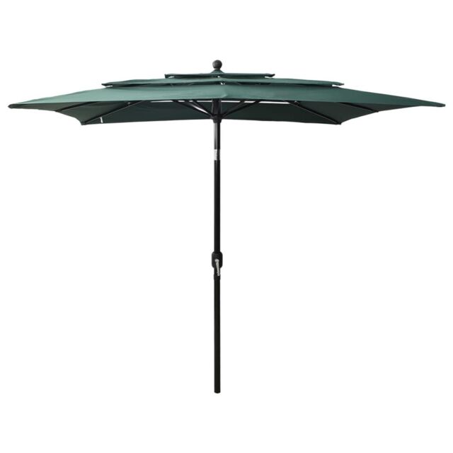 Berkfield Home 3-Tier Parasol with Aluminium Pole Green 2.5x2.5 m - image 1