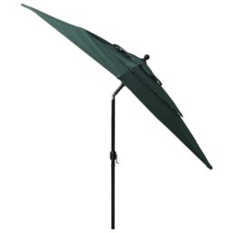 Berkfield Home 3-Tier Parasol with Aluminium Pole Green 2.5x2.5 m - thumbnail 4