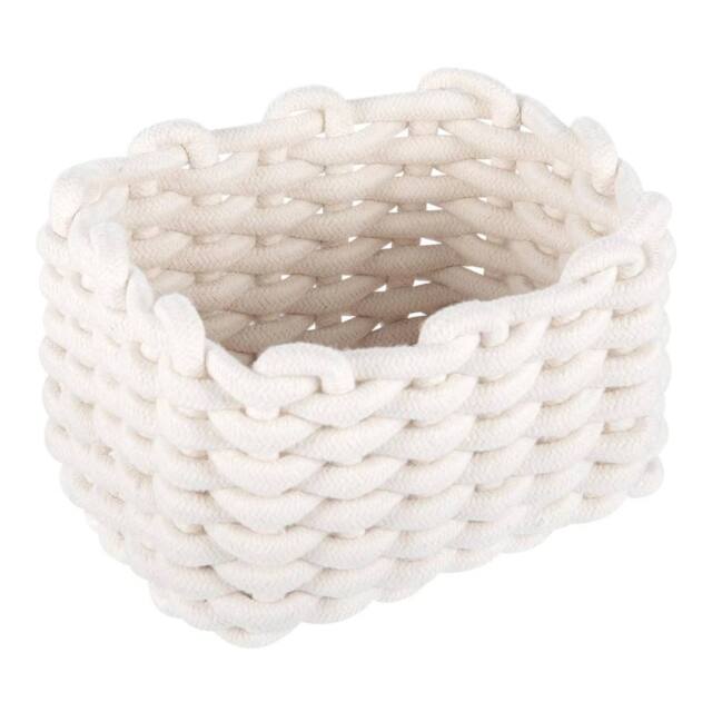 Kelvenix White Woven Cotton Rope Storage Basket - image 1