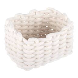 Kelvenix White Woven Cotton Rope Storage Basket