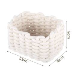 Kelvenix White Woven Cotton Rope Storage Basket - thumbnail 2