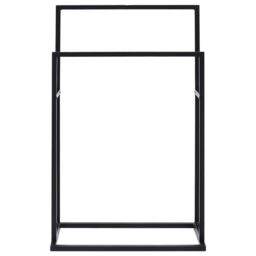 Berkfield Home Freestanding Towel Rack Black 48x24x78.5 cm Iron - thumbnail 3