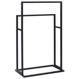 Berkfield Home Freestanding Towel Rack Black 48x24x78.5 cm Iron - thumbnail 5