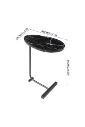 Living and Home Metal Side Table with E1 MDF Tabletop in Jet Black - thumbnail 8