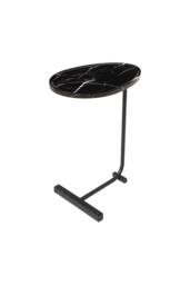 Living and Home Metal Side Table with E1 MDF Tabletop in Jet Black - thumbnail 6