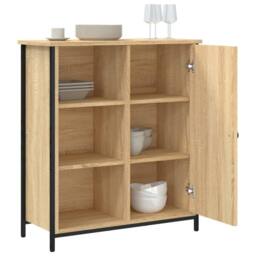 Berkfield Home Sideboard Sonoma Oak 70x30x80 cm Engineered Wood in Light Tan - Size: 70 x 30 x 80 cm - thumbnail 4