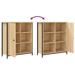 Berkfield Home Sideboard Sonoma Oak 70x30x80 cm Engineered Wood in Light Tan - Size: 70 x 30 x 80 cm - thumbnail 9