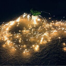 Leaper 5 Copper Wire 100LED Warm Light Solar LED Decorative Waterfall Lights in Yellow - thumbnail 5