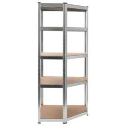 Berkfield Home Storage Shelf Silver 75x75x180 cm Steel & MDF - Size: 75 x 75 x 180 cm