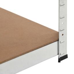 Berkfield Home Storage Shelf Silver 75x75x180 cm Steel & MDF - Size: 75 x 75 x 180 cm - thumbnail 6