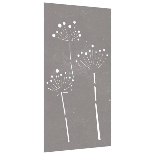 Berkfield Home Garden Wall Decoration 105x55 cm Corten Steel Flower Design in Brown - image 1