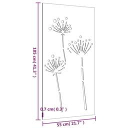 Berkfield Home Garden Wall Decoration 105x55 cm Corten Steel Flower Design in Brown - thumbnail 8