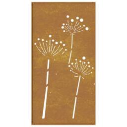 Berkfield Home Garden Wall Decoration 105x55 cm Corten Steel Flower Design in Brown - thumbnail 5