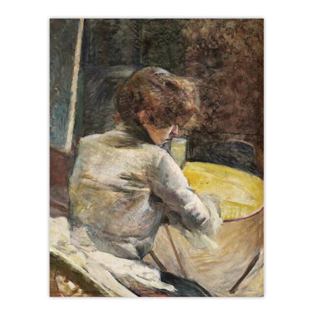 "Artery8 Waiting at the Studio Vintage Wall Art Print Toulouse Lautrec in Brown - Size: W18"" x H24""" - image 1