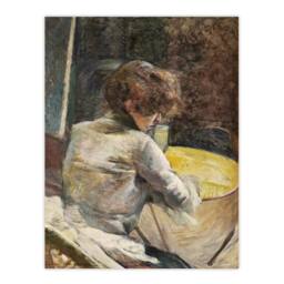 "Artery8 Waiting at the Studio Vintage Wall Art Print Toulouse Lautrec in Brown - Size: W18"" x H24""" - thumbnail 1