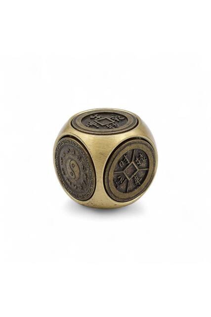 KDMD Feng Shui Zodiac Symbol Dice-Compact Fortune Talisman in Gold - image 1