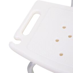 HOMCOM Bath Chair Shower Stool Safety Seat Bathroom Adjustable Positions in White - thumbnail 9