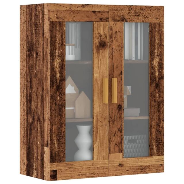 Berkfield Home Hanging Wall Cabinet Old Wood 69.5x34x90 cm in Brown - image 1