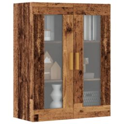 Berkfield Home Hanging Wall Cabinet Old Wood 69.5x34x90 cm in Brown - thumbnail 1