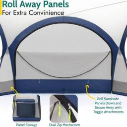 Trail Outdoor Leisure Dome Shelter with Sides Outdoor Event Camping Gazebo UV Waterproof 3.5m x 3.5m in Blue - thumbnail 4