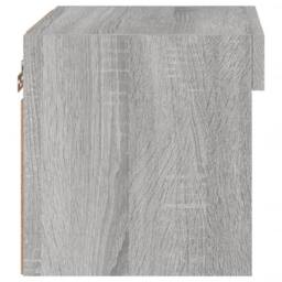 Berkfield Home Decorative Bedside Cabinet with LED Lights Wall-mounted Grey Sonoma - thumbnail 8