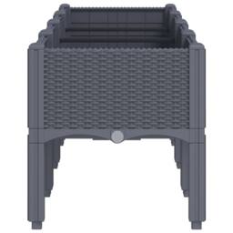 Berkfield Home Garden Planter with Legs Blue Grey 160x40x42 cm PP - Size: 160 x 40 x 42 cm - thumbnail 4