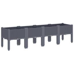 Berkfield Home Garden Planter with Legs Blue Grey 160x40x42 cm PP - Size: 160 x 40 x 42 cm - thumbnail 5
