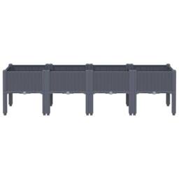Berkfield Home Garden Planter with Legs Blue Grey 160x40x42 cm PP - Size: 160 x 40 x 42 cm - thumbnail 3