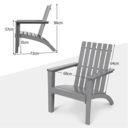 Kelvenix Outdoor Garden Adirondack Chair in Grey - Size: 0.6m2 - thumbnail 2