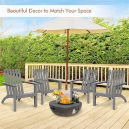 Kelvenix Outdoor Garden Adirondack Chair in Grey - Size: 0.6m2 - thumbnail 3