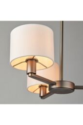 Netlighting Daley Multi Arm Pendant Light Antique Bronze Plate Marble Fabric in Brown - thumbnail 6
