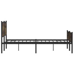 Berkfield Home Metal Bed Frame without Mattress Smoked Oak 160x200 cm in Brown - thumbnail 6