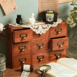 KORVIXA Wood Jewellery Make-up Storage Box Tidy Organiser in Brown - Size: 900mm - thumbnail 4